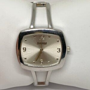 Bongo women’s cuff bracelet watch silver tone quartz analog 34mm case bracelet 6
